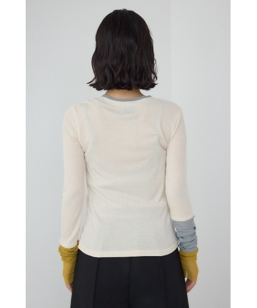 PLUS（プラス）の「【PLUS】シアードッキングトップス（Tシャツ/カットソー・レディース・ブラウン/アイボリー/ブラック/グレー・FREE）」の22枚目の写真