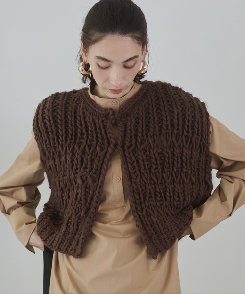 ANGIE(アンジー)の「ハンドニットベスト(ベスト・レディース・アイボリー/ブラック/ブラウン・FREE)」の12枚目の写真