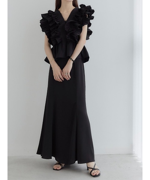 amel（エイメル）の「ラッフルフリルパフブラウス/ブラック（シャツ/ブラウス・レディース・ブラック・FREE）」の10枚目の写真