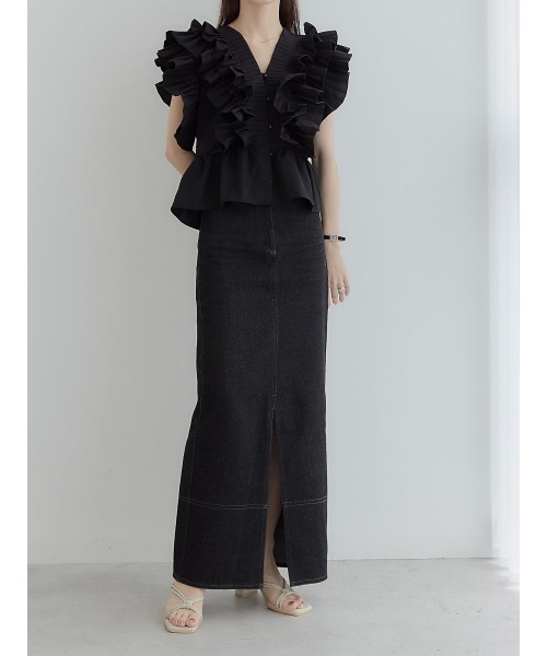 amel（エイメル）の「ラッフルフリルパフブラウス/ブラック（シャツ/ブラウス・レディース・ブラック・FREE）」の11枚目の写真