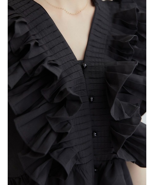 amel（エイメル）の「ラッフルフリルパフブラウス/ブラック（シャツ/ブラウス・レディース・ブラック・FREE）」の13枚目の写真