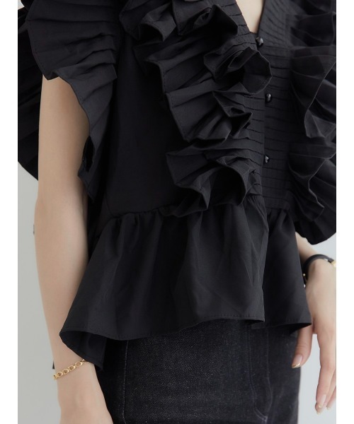 amel（エイメル）の「ラッフルフリルパフブラウス/ブラック（シャツ/ブラウス・レディース・ブラック・FREE）」の12枚目の写真