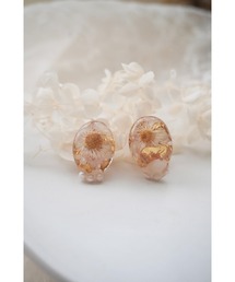 【ime】小粒淡水パール付フラワーピアス(MA)
