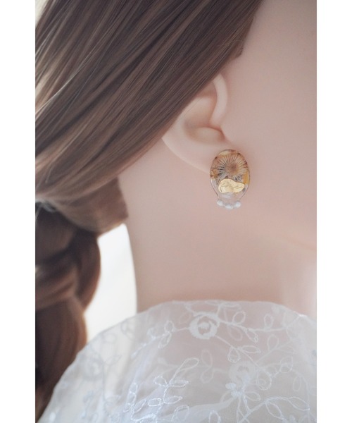 tone(トーン)の「【ime】小粒淡水パール付フラワーピアス(MA)(ピアス(両耳用)・レディース・ブルー/ピンク/オレンジ・FREE)」の21枚目の写真