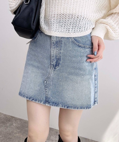 INGNI（イング）の「オーロラストーンデニムミニスカート（デニムスカート・レディース・ブルー系その他3/ブルー系その他/グレー・FREE）」の4枚目の写真