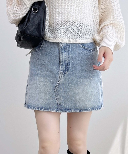 INGNI（イング）の「オーロラストーンデニムミニスカート（デニムスカート・レディース・ブルー系その他3/ブルー系その他/グレー・FREE）」の5枚目の写真