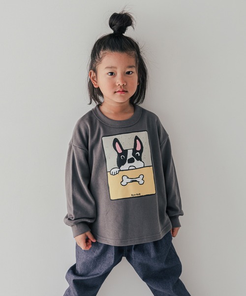 FOV（フォブ）の「フォブ F/B DOG トレーナー（スウェット・キッズ・アイボリー/アッシュグレー/チャコールグレー・120cm/100cm/130cm/110cm/90cm）」の2枚目の写真