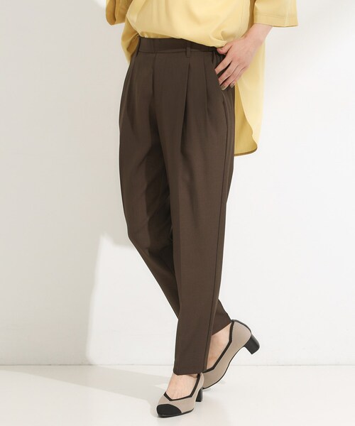 DRESKIP(ドレスキップ)の「【洗濯機可】きれいめにもカジュアルにも 麻調テーパードパンツ(その他パンツ・レディース・ブルー系その他/ブラウン系その他/チャコールグレー・04/03/02/01)」の2枚目の写真