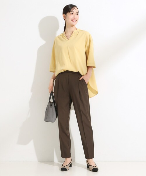 DRESKIP(ドレスキップ)の「【洗濯機可】きれいめにもカジュアルにも 麻調テーパードパンツ(その他パンツ・レディース・ブルー系その他/ブラウン系その他/チャコールグレー・04/03/02/01)」の10枚目の写真