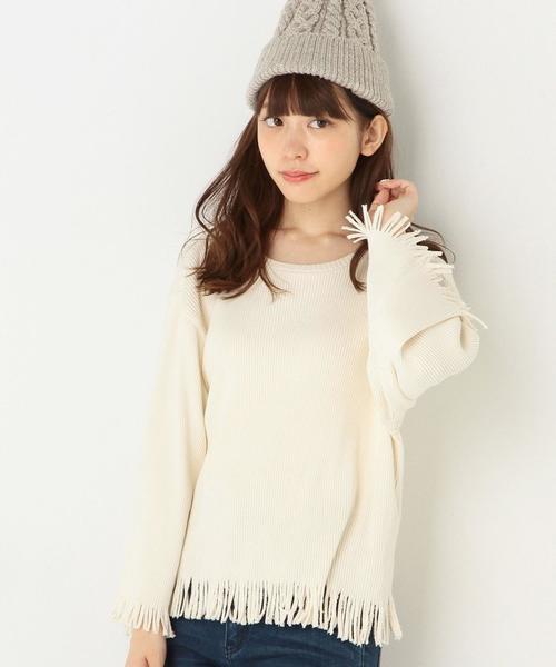 Another Edition（アナザーエディション）の「★★リブタチキリプルオーバー2/AEBC　COリブタチキリPOⅡ◆（Tシャツ/カットソー・レディース・オフホワイト/ライトグレー/オリーブ・フリー）」の2枚目の写真