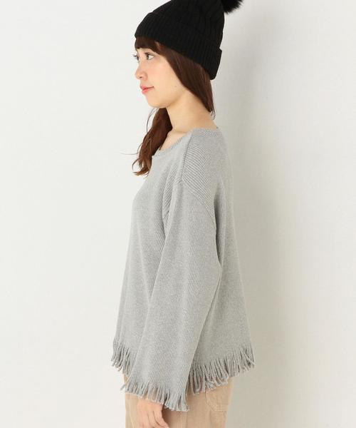 Another Edition（アナザーエディション）の「★★リブタチキリプルオーバー2/AEBC　COリブタチキリPOⅡ◆（Tシャツ/カットソー・レディース・オフホワイト/ライトグレー/オリーブ・フリー）」の6枚目の写真