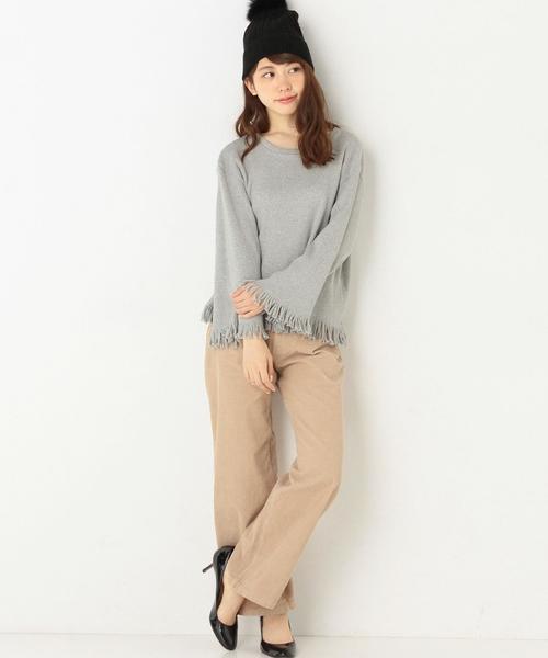 Another Edition（アナザーエディション）の「★★リブタチキリプルオーバー2/AEBC　COリブタチキリPOⅡ◆（Tシャツ/カットソー・レディース・オフホワイト/ライトグレー/オリーブ・フリー）」の10枚目の写真