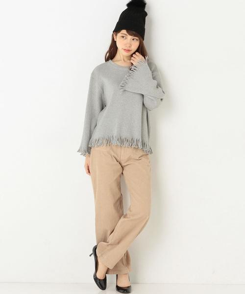 Another Edition（アナザーエディション）の「★★リブタチキリプルオーバー2/AEBC　COリブタチキリPOⅡ◆（Tシャツ/カットソー・レディース・オフホワイト/ライトグレー/オリーブ・フリー）」の14枚目の写真