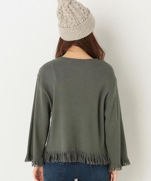 Another Edition（アナザーエディション）の「★★リブタチキリプルオーバー2/AEBC　COリブタチキリPOⅡ◆（Tシャツ/カットソー・レディース・オフホワイト/ライトグレー/オリーブ・フリー）」の8枚目の写真