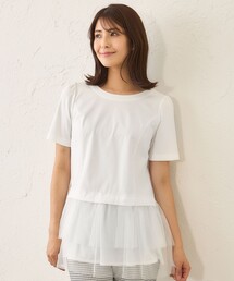 TO BE CHIC（トゥー ビー シック）の「チュールネットコンビ チュニック（チュニック）」