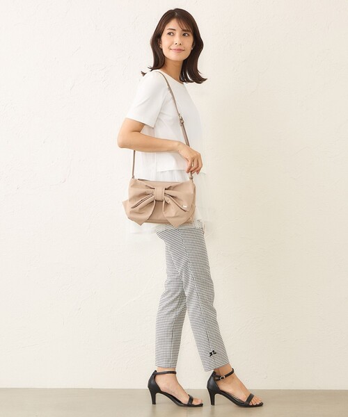 TO BE CHIC（トゥー ビー シック）の「チュールネットコンビ チュニック（チュニック・レディース・オフホワイト/ブラック/ピンク系その他2・40）」の5枚目の写真
