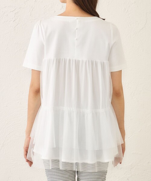 TO BE CHIC（トゥー ビー シック）の「チュールネットコンビ チュニック（チュニック・レディース・オフホワイト/ブラック/ピンク系その他2・40）」の14枚目の写真