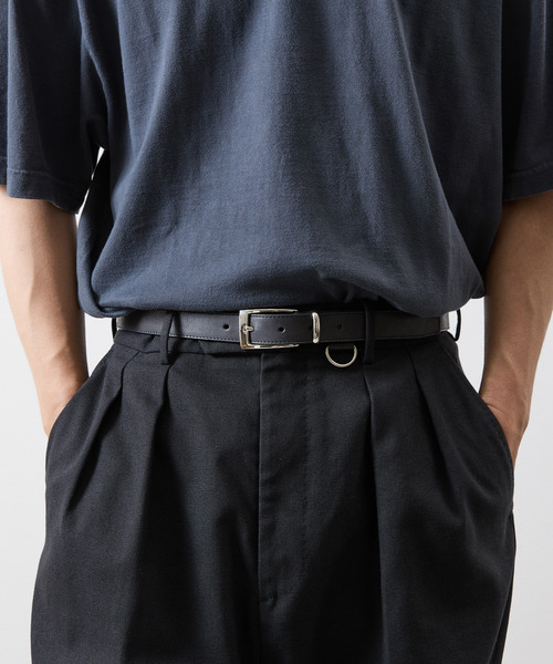 And A（アンドエー）の「PADRONE パドローネ / WITH D-RING LEATHER BELT モストロレザーDリングベルト / PA9995-5014（ベルト・メンズ・ブラック・FREE）」の2枚目の写真
