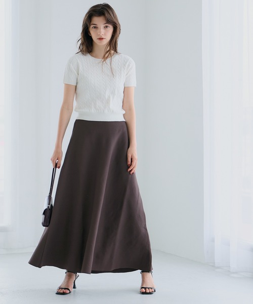 coca（coca）（コカ）の「ニットAラインスカート（スカート・レディース・ブラック/ダークブラウン・S/M/L）」の3枚目の写真