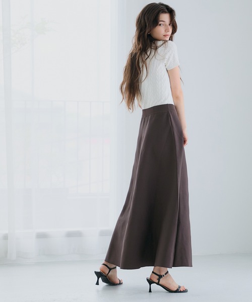 coca（coca）（コカ）の「ニットAラインスカート（スカート・レディース・ブラック/ダークブラウン・S/M/L）」の4枚目の写真