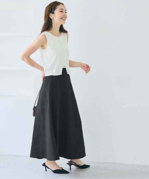 coca（coca）（コカ）の「ニットAラインスカート（スカート・レディース・ブラック/ダークブラウン・S/M/L）」の7枚目の写真