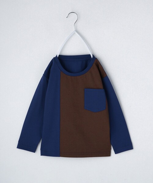 THE SHOP TK （ザ ショップ ティーケー ）の「【110-160/洗濯機OK】切り替え長袖Tシャツ（Tシャツ/カットソー・キッズ・ホワイト系7/グレー系4/ブラック系4/ブルー系4・16/15 /14/13/12/11）」の4枚目の写真