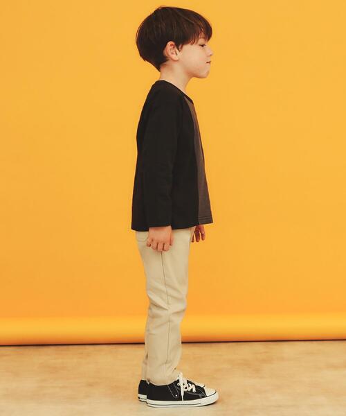 THE SHOP TK （ザ ショップ ティーケー ）の「【110-160/洗濯機OK】切り替え長袖Tシャツ（Tシャツ/カットソー・キッズ・ホワイト系7/グレー系4/ブラック系4/ブルー系4・16/15 /14/13/12/11）」の8枚目の写真