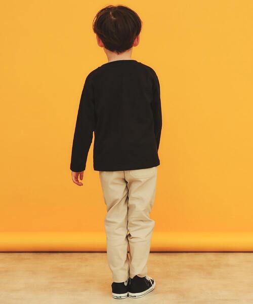 THE SHOP TK （ザ ショップ ティーケー ）の「【110-160/洗濯機OK】切り替え長袖Tシャツ（Tシャツ/カットソー・キッズ・ホワイト系7/グレー系4/ブラック系4/ブルー系4・16/15 /14/13/12/11）」の9枚目の写真