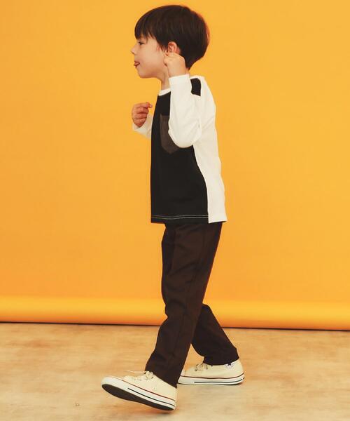 THE SHOP TK （ザ ショップ ティーケー ）の「【110-160/洗濯機OK】切り替え長袖Tシャツ（Tシャツ/カットソー・キッズ・ホワイト系7/グレー系4/ブラック系4/ブルー系4・16/15 /14/13/12/11）」の13枚目の写真