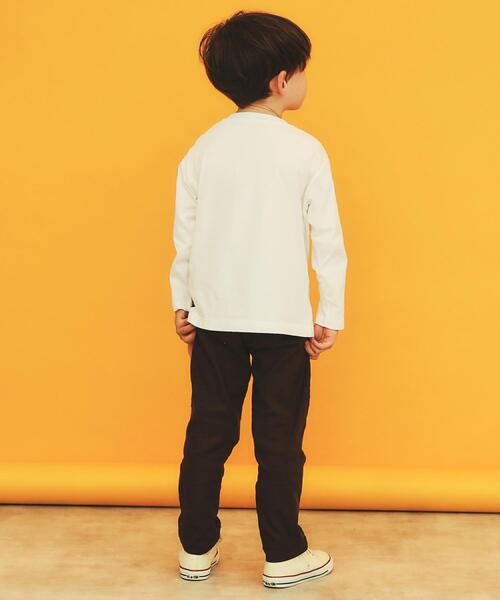 THE SHOP TK （ザ ショップ ティーケー ）の「【110-160/洗濯機OK】切り替え長袖Tシャツ（Tシャツ/カットソー・キッズ・ホワイト系7/グレー系4/ブラック系4/ブルー系4・16/15 /14/13/12/11）」の14枚目の写真