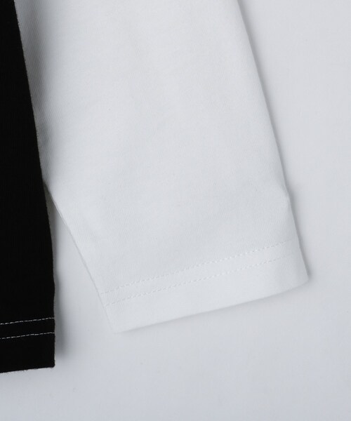 THE SHOP TK （ザ ショップ ティーケー ）の「【110-160/洗濯機OK】切り替え長袖Tシャツ（Tシャツ/カットソー・キッズ・ホワイト系7/グレー系4/ブラック系4/ブルー系4・16/15 /14/13/12/11）」の19枚目の写真