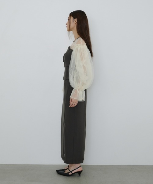 セール】ドレープビスチェフロッキードレス / draped bustier flocky