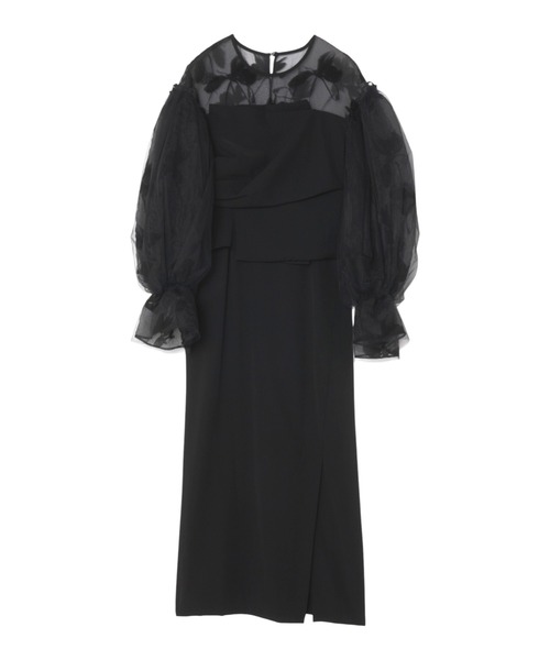 ANDRESD(アンドレスド)の「ドレープビスチェフロッキードレス / draped bustier flocky dress(ドレス・レディース・ライトグリーン/ブラック/ベージュ×ブラック/ブラウン系その他・S/L/M)」の17枚目の写真
