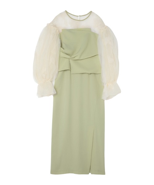 セール】ドレープビスチェフロッキードレス / draped bustier flocky