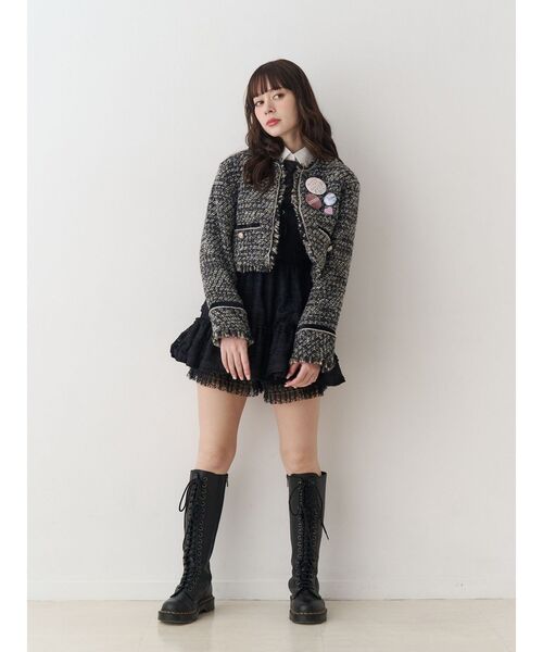 PosTokyo】ノーカラーツイードジャケット（ノーカラージャケット