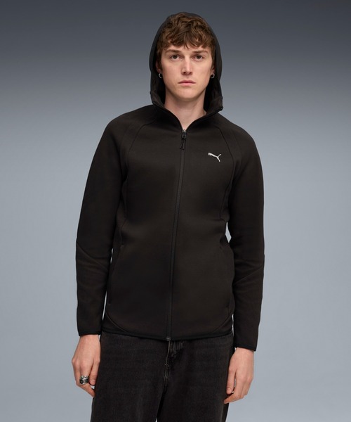 PUMA(プーマ)の「PUMA プーマ メンズ エヴォストライプ フルジップ フーディ(パーカー・メンズ・ブラック/ミックスグレー・MEDIUM/LARGE/SMALL/X-LARGE/XX-LARGE)」の1枚目の写真
