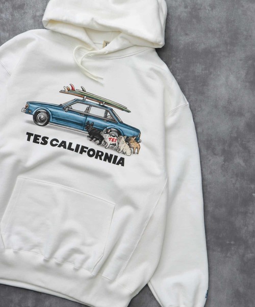 The Endless Summer（エンドレスサマー）の「TES 4 BUHI CHASING THE WAVES SWEAT PARKA / スウェットパーカー（パーカー・メンズ・ホワイト/ベージュ/グレー・SMALL/MEDIUM/LARGE/X-LARGE）」の2枚目の写真