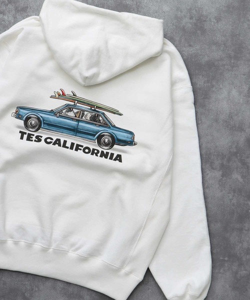 The Endless Summer（エンドレスサマー）の「TES 4 BUHI CHASING THE WAVES SWEAT PARKA / スウェットパーカー（パーカー・メンズ・ホワイト/ベージュ/グレー・SMALL/MEDIUM/LARGE/X-LARGE）」の8枚目の写真