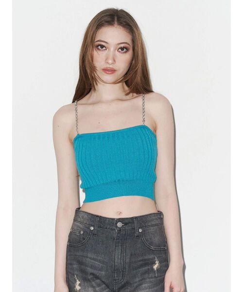 EVRIS（エヴリス）の「アンサンブルチェーンニットトップス（ニット/セーター・レディース・グレー/ブルー/ブラック・FREE）」の4枚目の写真