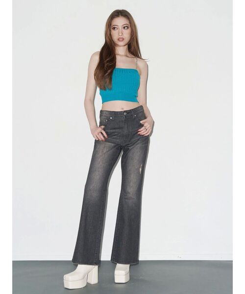 EVRIS（エヴリス）の「アンサンブルチェーンニットトップス（ニット/セーター・レディース・グレー/ブルー/ブラック・FREE）」の6枚目の写真