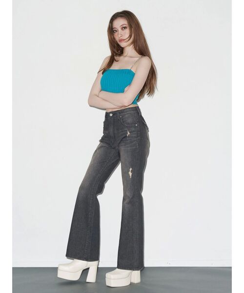 EVRIS（エヴリス）の「アンサンブルチェーンニットトップス（ニット/セーター・レディース・グレー/ブルー/ブラック・FREE）」の7枚目の写真