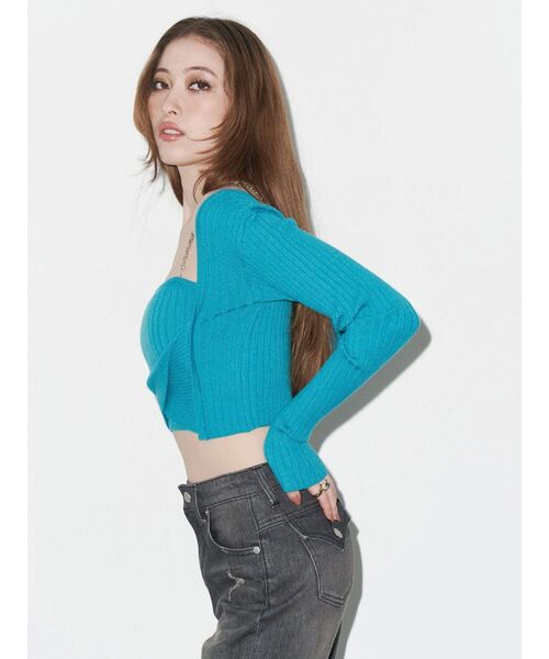 EVRIS（エヴリス）の「アンサンブルチェーンニットトップス（ニット/セーター・レディース・グレー/ブルー/ブラック・FREE）」の10枚目の写真