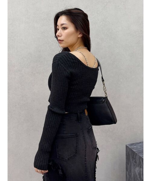 EVRIS（エヴリス）の「アンサンブルチェーンニットトップス（ニット/セーター・レディース・グレー/ブルー/ブラック・FREE）」の15枚目の写真