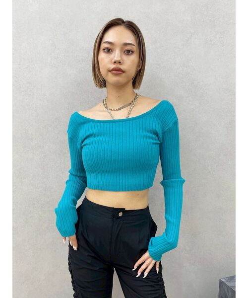 EVRIS（エヴリス）の「アンサンブルチェーンニットトップス（ニット/セーター・レディース・グレー/ブルー/ブラック・FREE）」の19枚目の写真