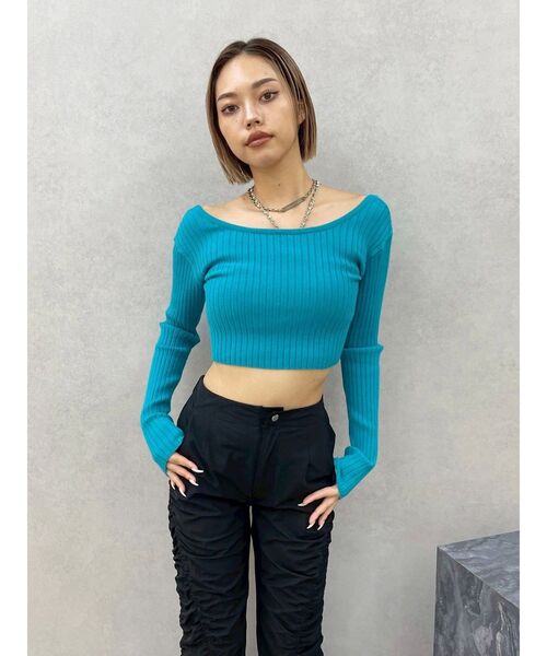 EVRIS（エヴリス）の「アンサンブルチェーンニットトップス（ニット/セーター・レディース・グレー/ブルー/ブラック・FREE）」の20枚目の写真