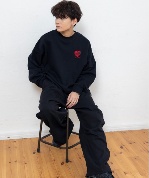 kaoyorinakami(カオヨリナカミ)の「love sweat / ラブスウェット(スウェット・メンズ・ブラック/グリーン/グレー・X-LARGE/LARGE/MEDIUM/SMALL)」の10枚目の写真