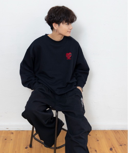 kaoyorinakami(カオヨリナカミ)の「love sweat / ラブスウェット(スウェット・メンズ・ブラック/グリーン/グレー・X-LARGE/LARGE/MEDIUM/SMALL)」の11枚目の写真