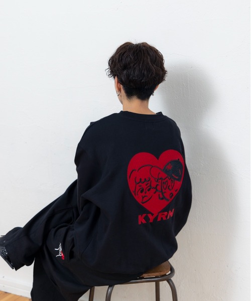 kaoyorinakami(カオヨリナカミ)の「love sweat / ラブスウェット(スウェット・メンズ・ブラック/グリーン/グレー・X-LARGE/LARGE/MEDIUM/SMALL)」の8枚目の写真