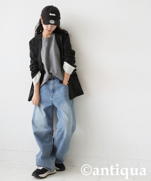 antiqua(アンティカ)の「スウェットライクニット(ニット/セーター・レディース・杢グレー/ブラック/ネイビー/ホワイト系その他/レッド・P/R)」の21枚目の写真