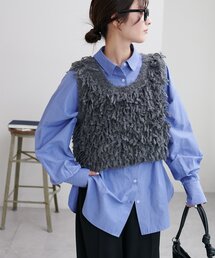 【WEB限定】ウール混ループヤーンニットベスト